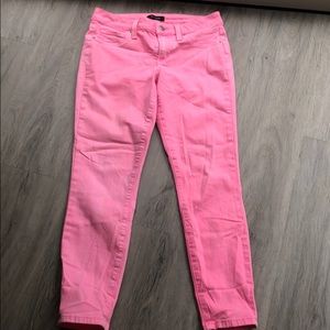 Pink denim jeans